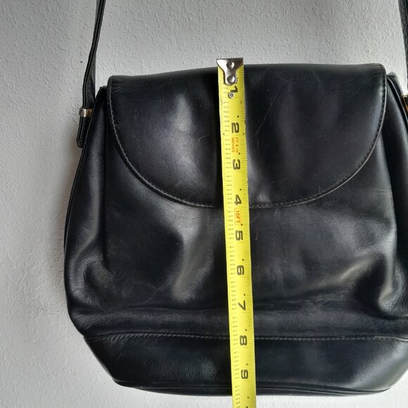 Vintage Nordstrom Leather Black Purse Genuine Turkey Made Crossbody Shoulder Bag - Picture 11 of 12